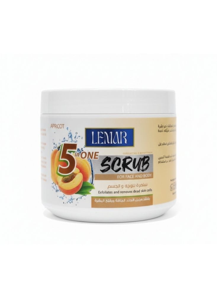 Lemar 5 in One Apricot Scrub for Face & Body Deep Cleansing - Image 1